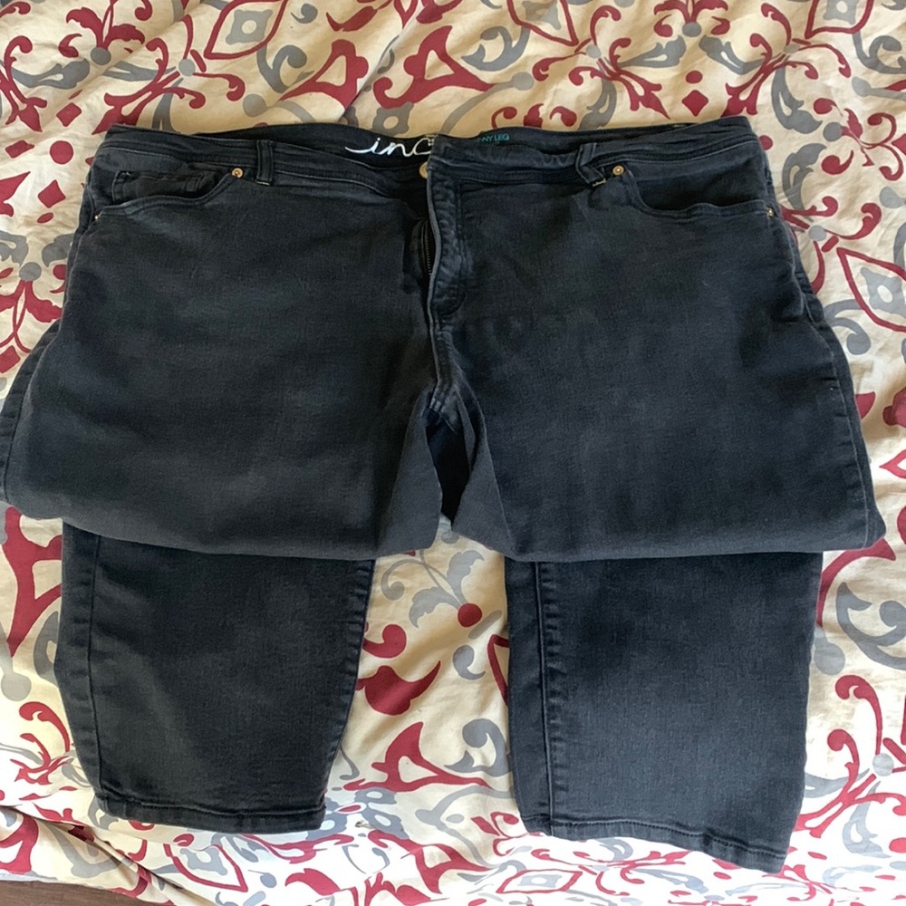 INC Denim Woman Skinny leg black jeans size 24W